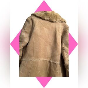 Vintage floor length suede and faux fur coat.